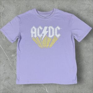 AC/DC Band Womens Crop Lightning Logo T-Shirt - Small